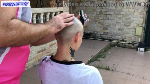 Behind the scenes: Lisa Fox shaving head bold