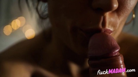 SLOW AND SENSUAL CLOSE UP HANDJOB - TONGUE BLOWJOB TEASE