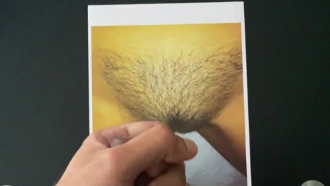 Big cumshot for beautiful hairy pussy