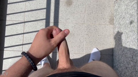 Public Risky Balcony Cumshot / A-Teen-cm