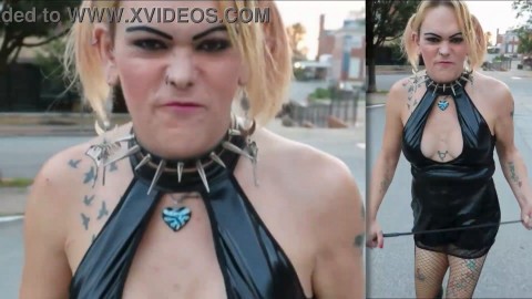 Sexy Goth Trans-Lesbian Public Spanking PDA Striptease