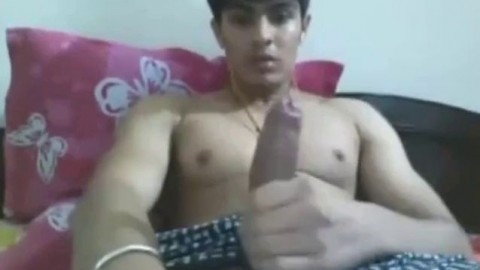 Hung Uncut Indian Guy Wanking on Cam