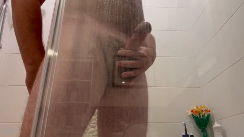 Jerking off in shower