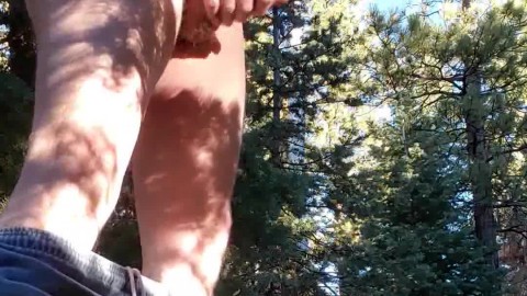 Me Cumming In The Woods Side View 102523