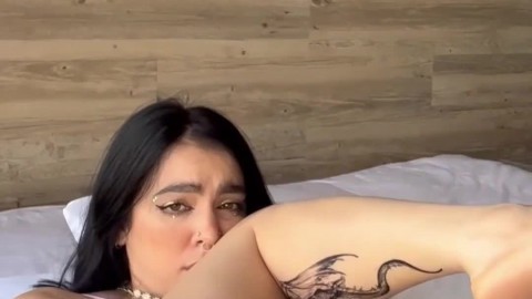 Fucking my ass and my pussy at the same time making my asshole gape with my glass dildo