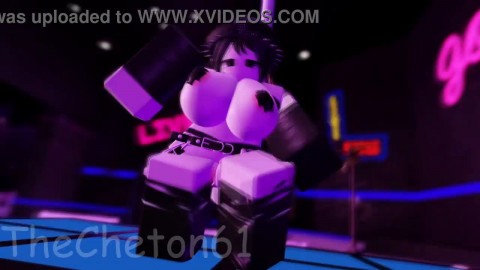 Roblox Strip Club Experience, a slut dances in the Strip Club and gets fucked by a huge cock