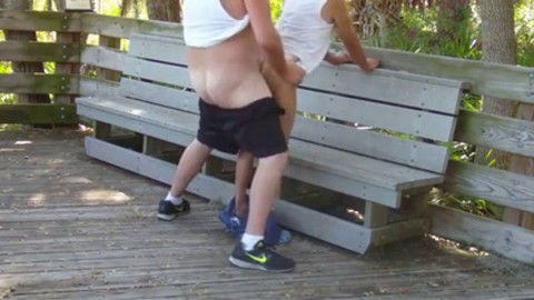 older gays have sex in public park