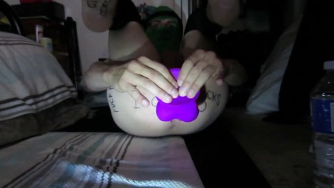 Huge Purple Dildo Stretches Me Out